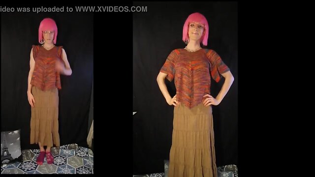 Intense cumming from retro crossdresser twink in film