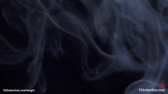 Interracial shemale fucks bartender in anal action