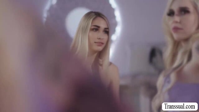 Curvy transgender babe gets down with her dance partner