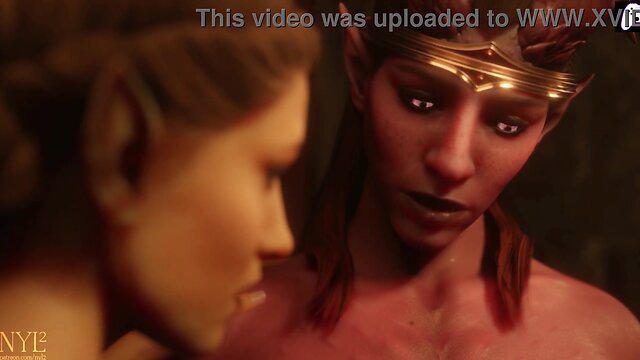 4k futanari fills her milf fantasy with a purple-haired womans hard cock for a creamy surprise