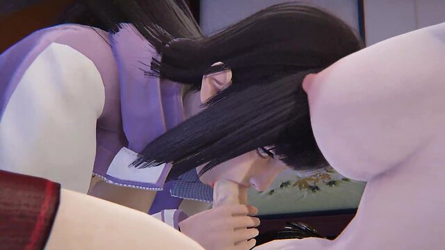 Futanari sakura and hinata in 3d sfm hentai animation