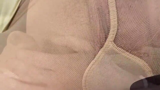 Playing with sheer pantyhose, heels, and feet: a sissys fetish experience with cum