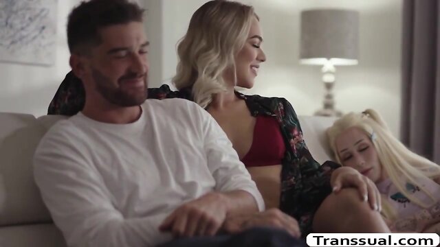 Seductive shemale gets pounded by massive cock