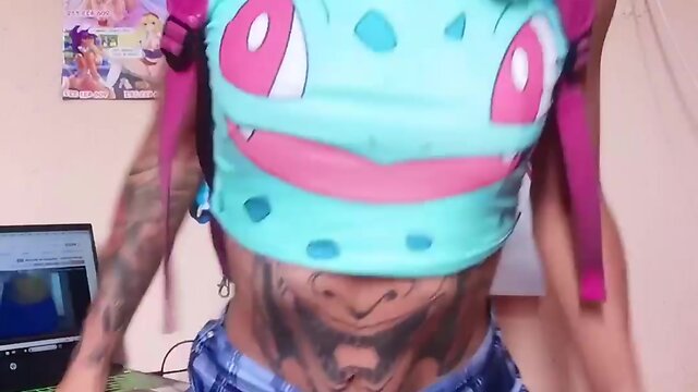 Join my new channel violetta pigtails official and lets have a delicious time - our secret! gorgeous trans skinny girl with a plug in her anus