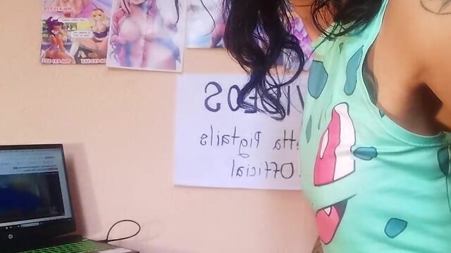 Join my new channel violetta pigtails official and lets have a delicious time - our secret! gorgeous trans skinny girl with a plug in her anus