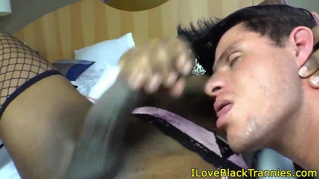 Curvy black transgender barebacks tight booty