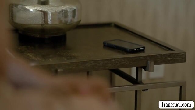 Stunning transgender babe delights girlfriend with morning intimacy