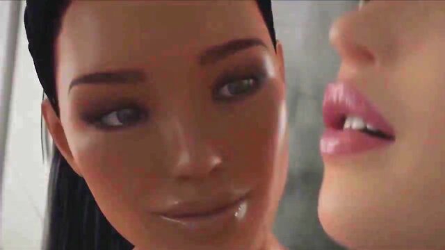 Trans babes big tits cum during anal action