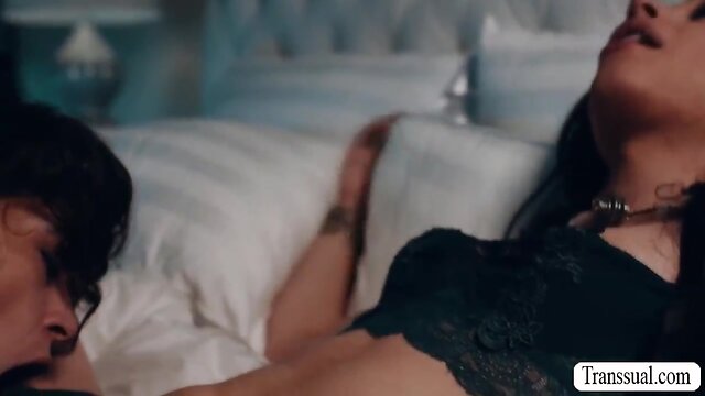 Stepmom seduces and dominates stepteen: shemale edition