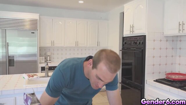 Stepmom mara nova, a sexy transsexual with piercings, gets intimate with stepson