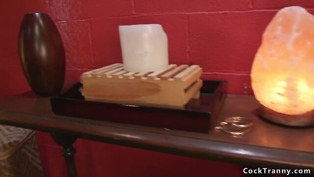 Shemale gives anal massage to masseuse