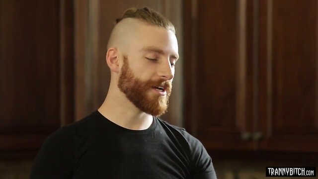 Blonde transgender dominates her submissive boyfriend