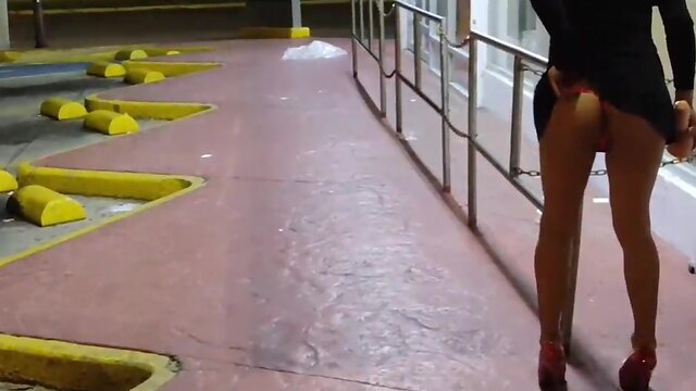 Compilation of public sissy masturbation: park, parking lot, and atm