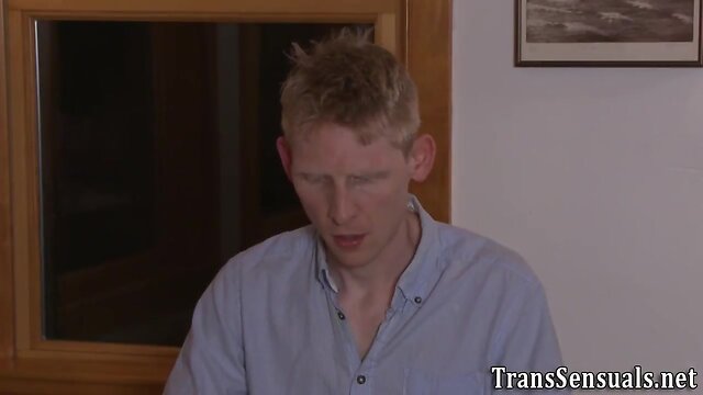 Transgender individual masturbates to orgasm