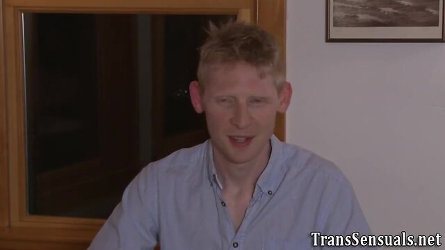 Transgender individual masturbates to orgasm