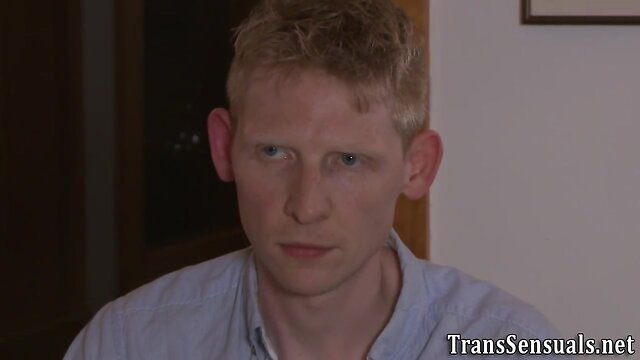 Transgender individual masturbates to orgasm