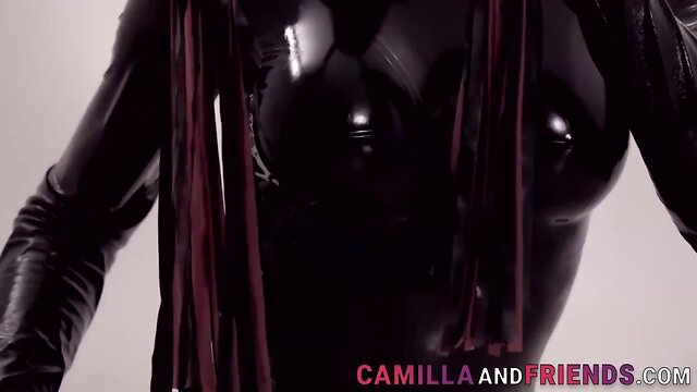 Latex-clad shemale fucks her male partner