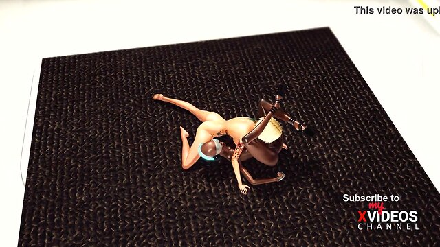 Intergalactic encounter: 3d dickgirls take on a blonde bombshell in space