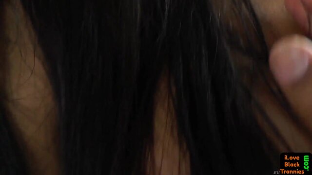 Curvy ebony babe takes a deep anal pounding