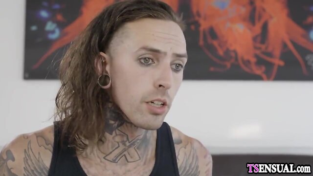 Intense anal action: shemale gets pounded by boyfriends massive cock