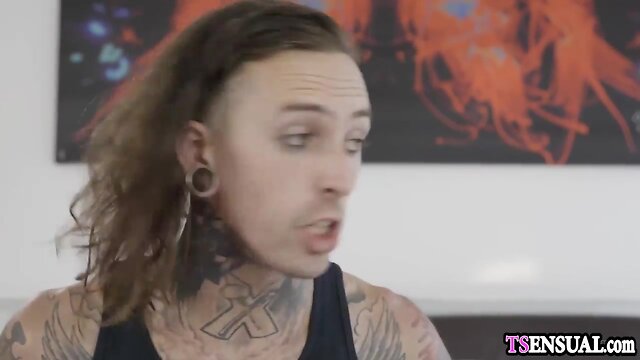 Intense anal action: shemale gets pounded by boyfriends massive cock