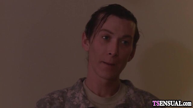 Sensual shemale with a petite member engages in passionate encounter with older woman