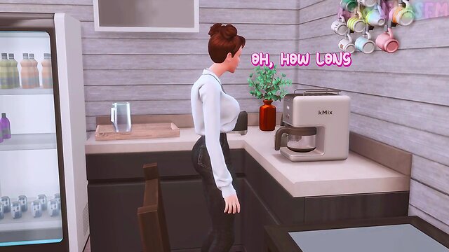 Boss tempts secretary with futanari charm and explores deep throat with massive sims sfm dick