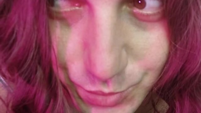 Live video with crossdressing kitty: showing off her booty and sexy blonde body in an outfit for fans