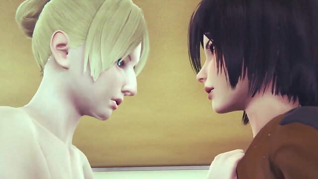 Futa mikasa dominates historia in aot hentai