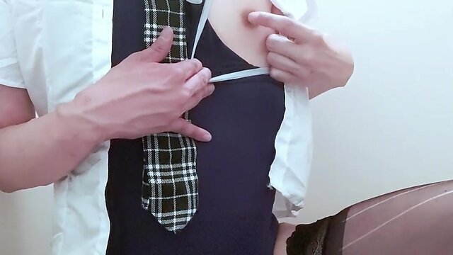 Femboy crossdresser in japan achieves hands-free orgasm with vibrator