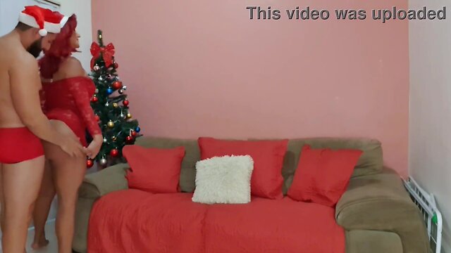 She wanted a christmas present, so i gave her a delicious stuffed turkey.