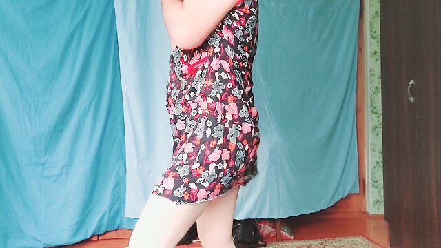 Hot white femboy crossdresser: a young models homemade youtube video