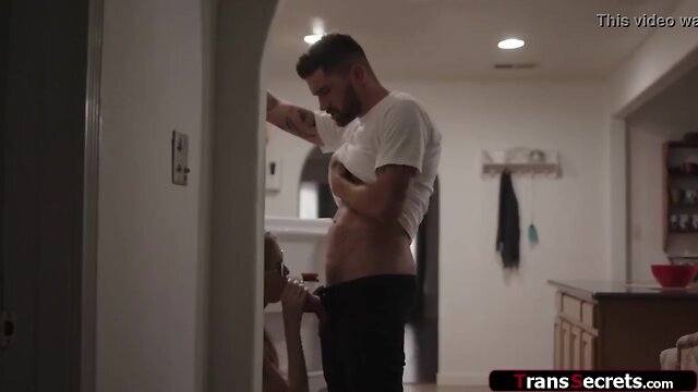 Crystal thayer gets her skinny tgirl ass reamed in anal action