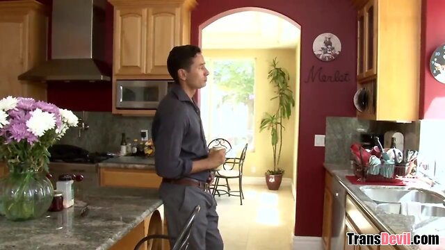 Busty t-girl aspen brooks in interracial action on devilsfilm