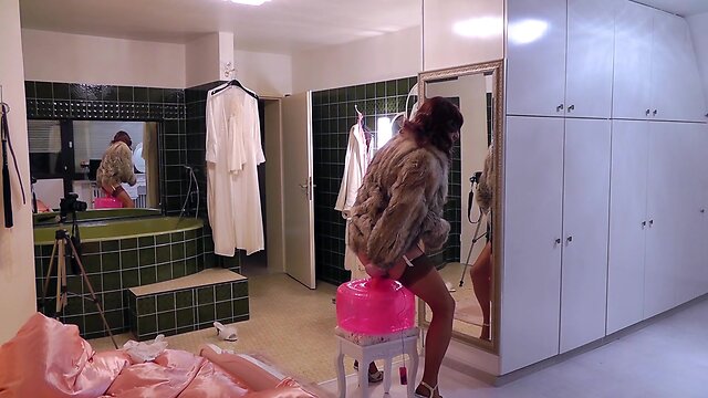 Classy robe, sexy attitude: a provocative look