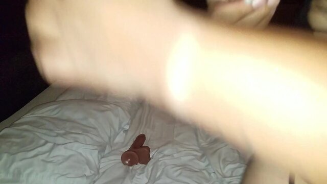 Chubby crossdresser gaby monserrats dildo and apple adventures