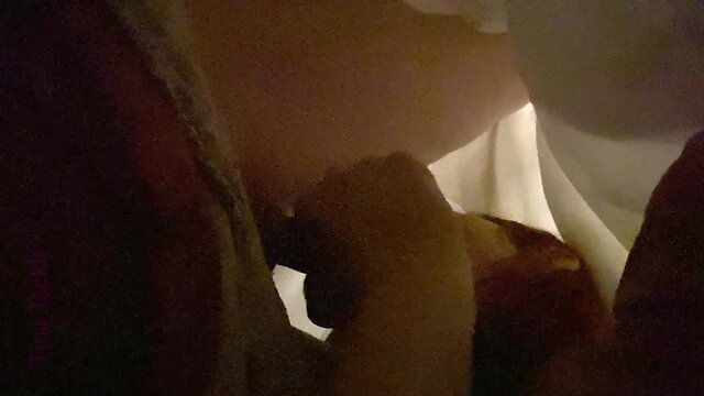 Receiving oral pleasure under the covers