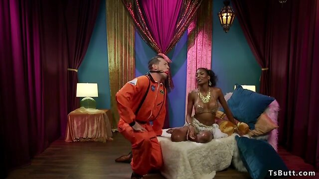 Black transgender astronaut gets anally banged by huge dick