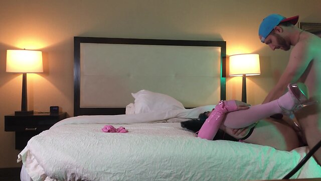 Transgender woman in chastity gets missionary penetration