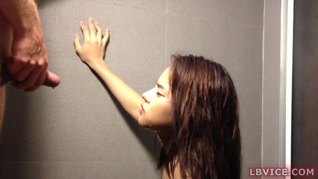 Peeing on ladyboy fay before giving a blowjob