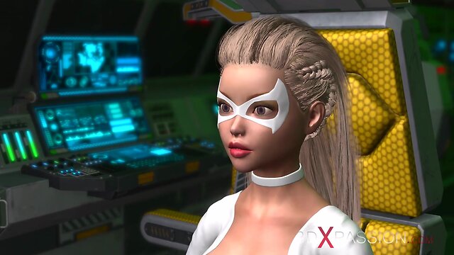 Interstellar intimacy: futuristic 3d encounter on a space station