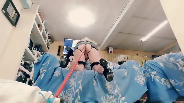 Karlas sensual ride on a stick