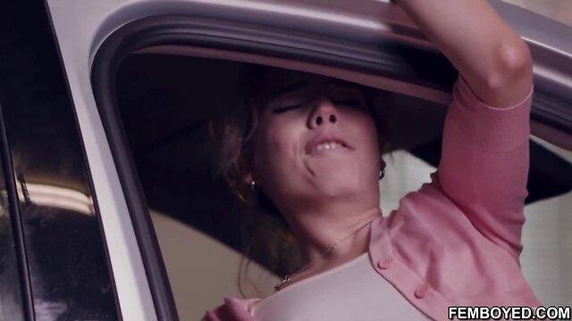 Femboy Yuna gets upskirt surprise from neighbor Marcus, leading to intense action