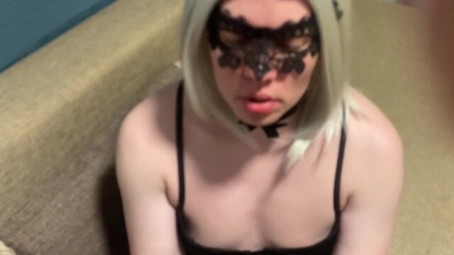 The guy rewarded the lippy trans with a mouthful of cum