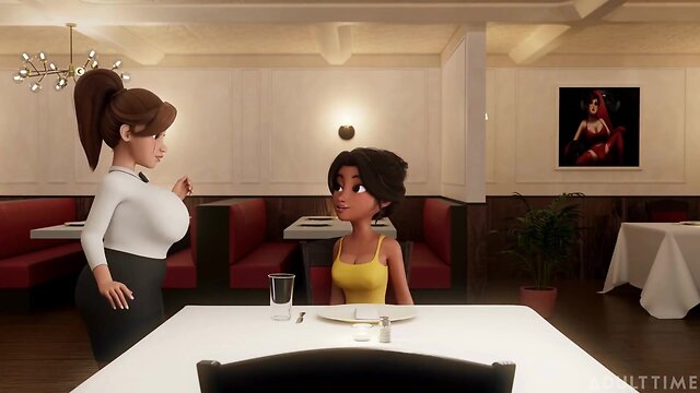 Shemale gets fucked deep in the corner of a restaurant in this hot hentai uncensored scene
