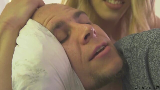 Horny Casey Kisses, with a huge dick, fucks her boyfriend's ass hard