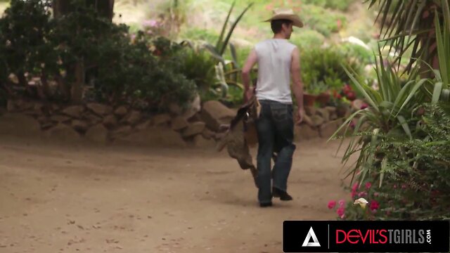 A visit to the ranch turns into a wild threesome adventure
