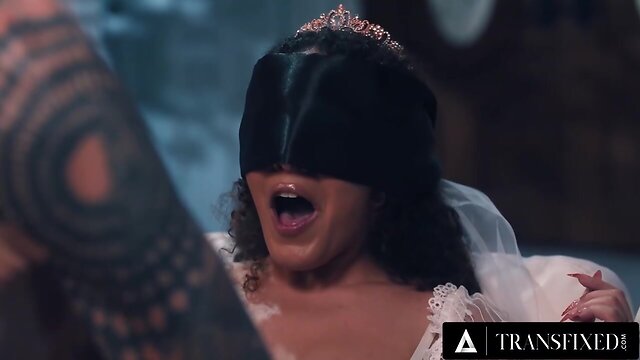 The blindfolded bride gets fucked by two guys at her bachelorette party