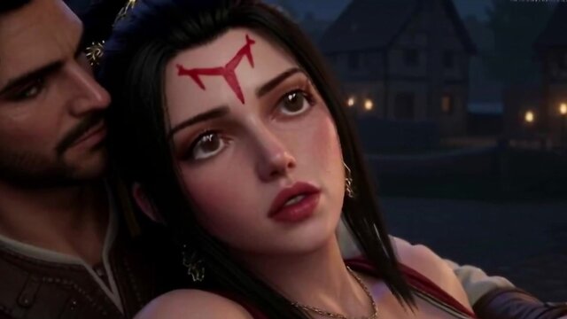 Medieval fantasy with a trans 3D model generated by AI