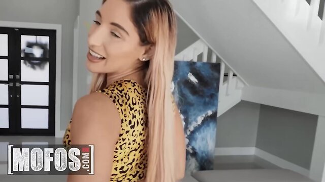 Abella Danger shows her deepthroat skills before grinding in reverse cowgirl